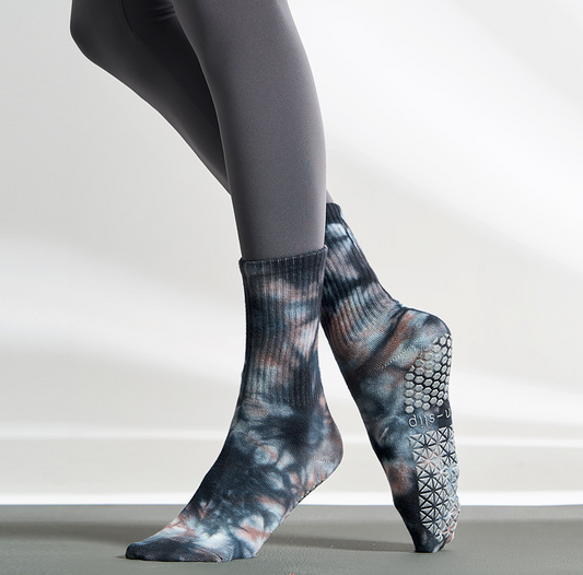 Yoga Tie-dyed Pilates Socks with Grips for Women-nbharbor