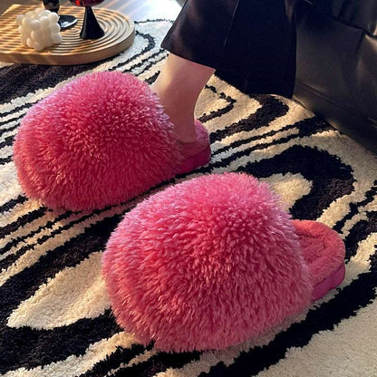 Fluffy Stuffed Slippers Comfy Plush Slip For Indoor and Outdoor-nbharbor