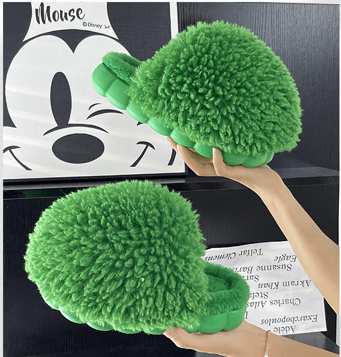 Fluffy Stuffed Slippers Comfy Plush Slip For Indoor and Outdoor-nbharbor