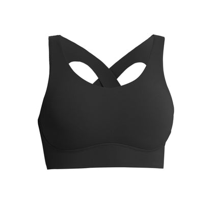 Strappy Yoga Workout Sports Bras for Women Criss Cross Back Medium Support Running Bra with Removable Cups-nbharbor