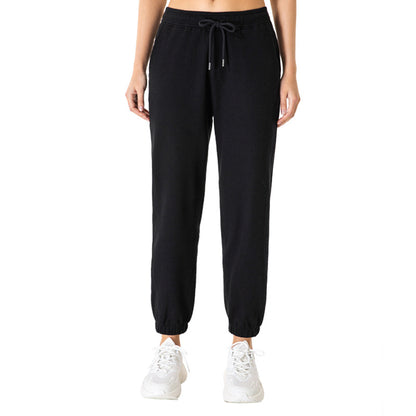 Women's Cinch Bottom Running Jogger Sweatpants Baggy High Waist Athletic Workout Lounge Pants with Pockets-nbharbor