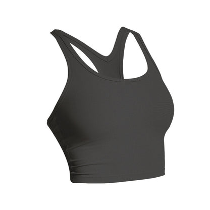 Sporty Strappy Solid Color Racerback Gym Tank Top For Women-nbharbor