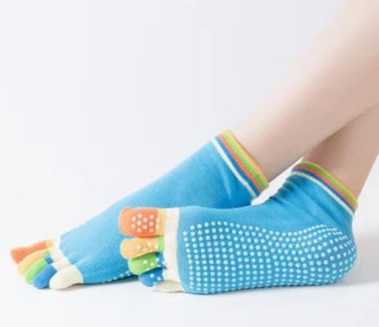 Yoga Toe Socks with Grips Pilates Women Toeless Socks for for Pilates Barre Fitness Non-slip Socks-nbharbor