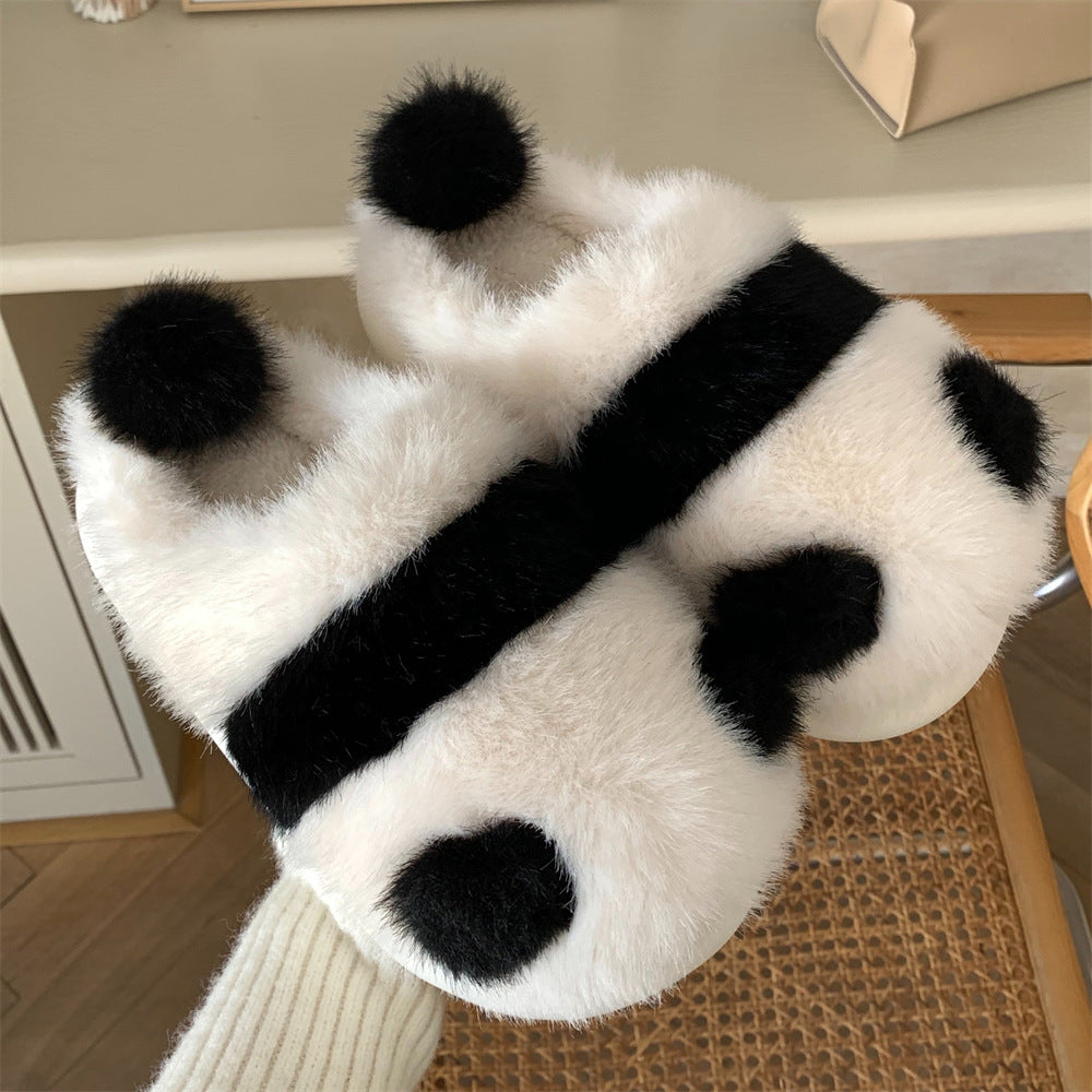 Women's Indoor Fluffy Panda Slipper-nbharbor