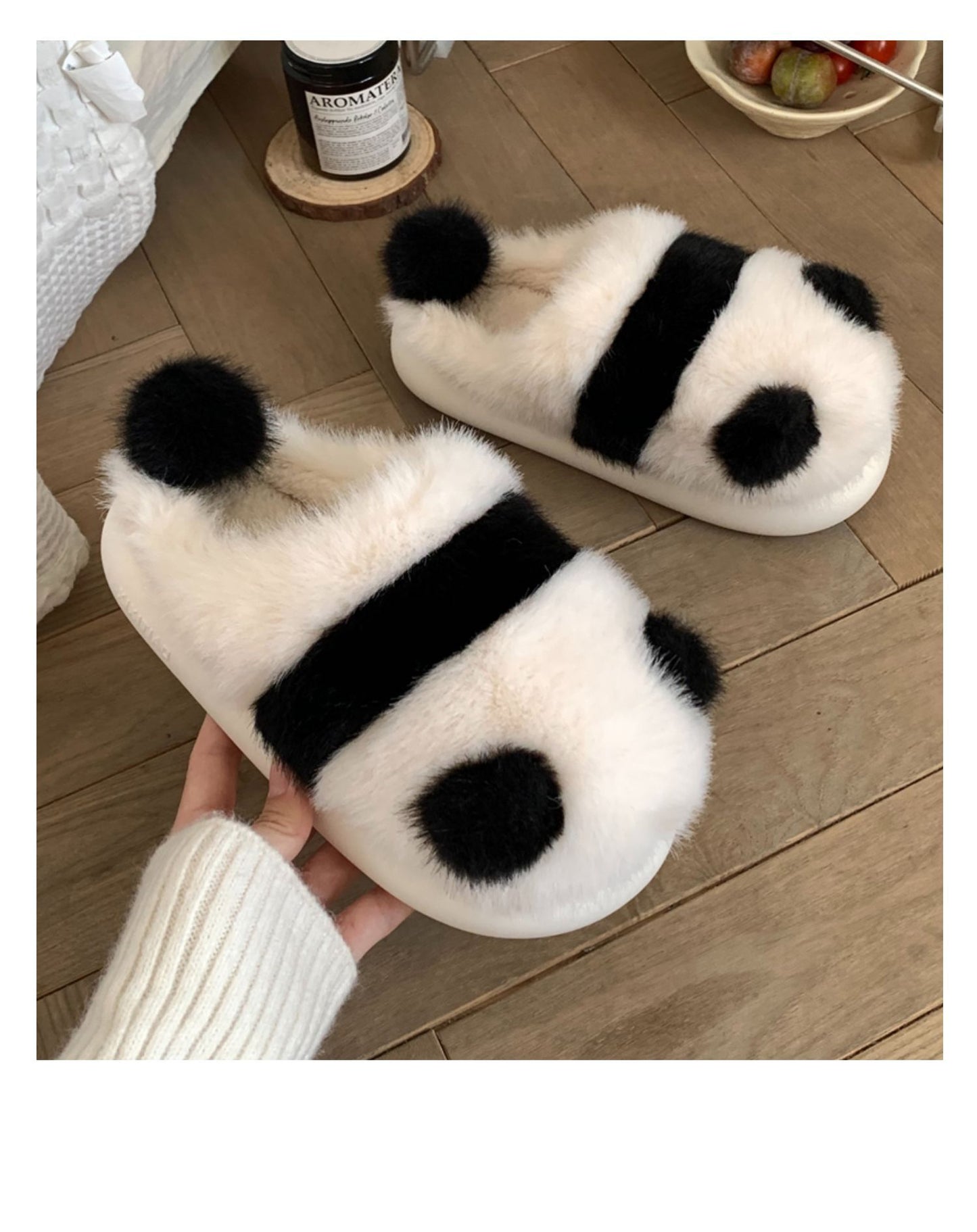 Women's Indoor Fluffy Panda Slipper-nbharbor